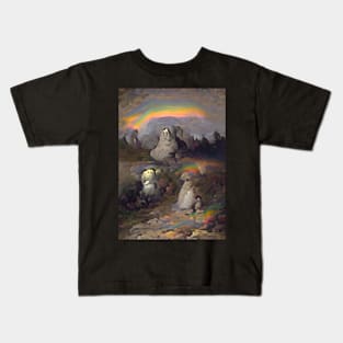 WISPY RAINBOW GHOSTS ON HALLOWEEN Kids T-Shirt